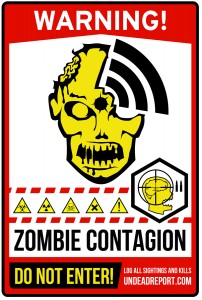 Zombie Area Contagion Sticker Warning