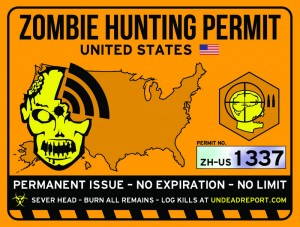 zombie hunting permit usa sticker